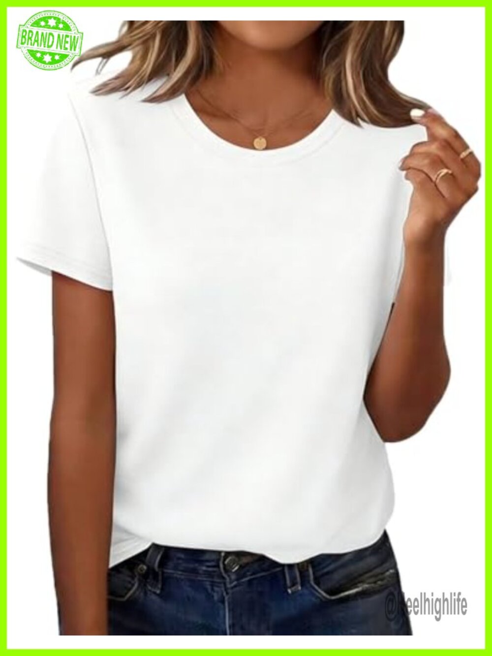 Women's Cotton Blend Crewneck Short Sleeve Relaxed Fit Basic T-Shirt Tee